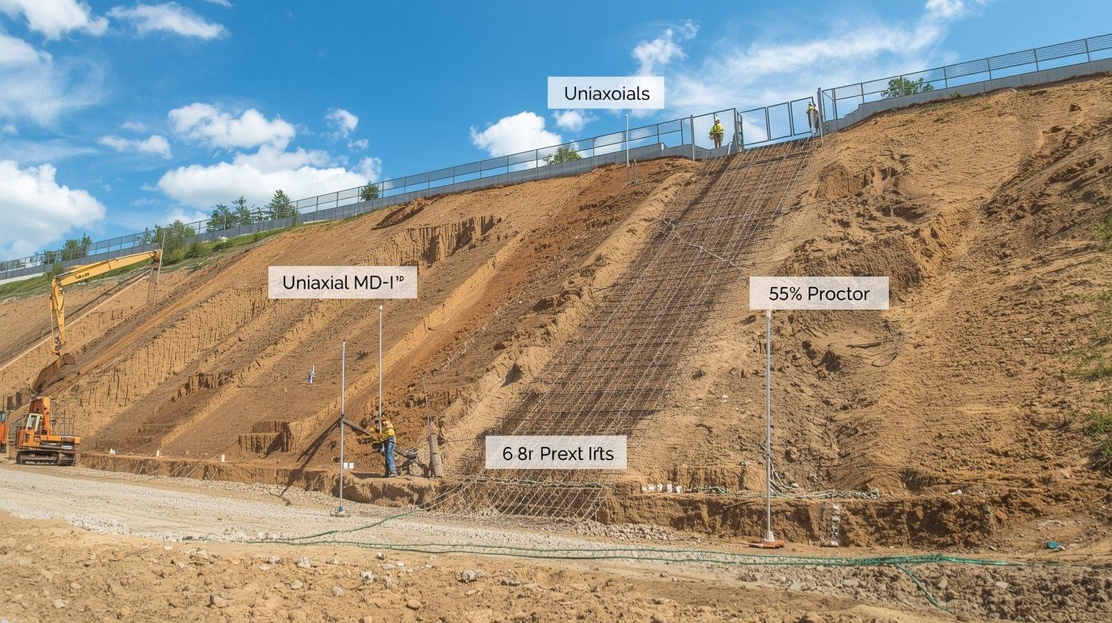 Slope Crest Example Geogrid Slope Stabilization: Uniaxial vs Biaxial Guide