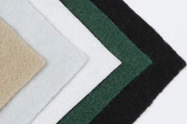Nonwoven geotextile material showing filtration and puncture-protection texture